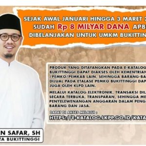 Wako Erman Safar Prioritaskan Belanja Produk Lokal Tingkatan Ekonomi Masyakat Bukittinggi