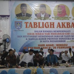 Peringati Israk Mikraj Nabi Muhammad SAW 1444 H, FK Yasin Kota Payakumbuh Gelar Tabligh Akbar
