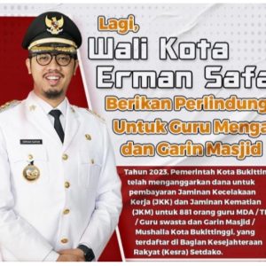 Wako Erman Safar Tunjukan Kepedulian Pada Guru Mengaji dan Garin Masjid di Kota Bukittinggi