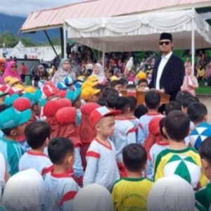 Wako  Erman Safar Hadiri Senam Masal TK dan Paud Se- Kota Bukittinggi