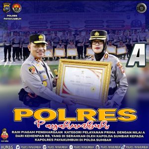 Raih Prediket Pelayanan Prima, Polres Payakumbuh Terima Penghargaan Dari Kemenpan-RB