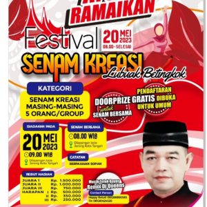 Lewat Pokir Anggota DPRD Provinsi Sumbar Nurkhalis, Dt.Bijo Dirajo S.Pt Festival Senam Kreasi Digelar Sabtu Besok