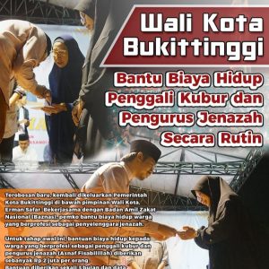 Trobosan Pemko dan Baznas Bukittinggi Bantu Biaya Hidup Penyelenggara Jenazah Secara Rutin