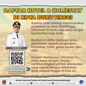 Wako Erman Safar, Ada 132 Pilihan Menginap Wisatawan di Bukittinggi