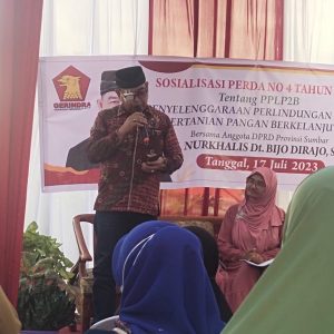 Nurkhalis Dt.Bijo Dirajo Gelar Sosialisasi Perda No 4 Tahun 2020  Tentang PPLP2B Kepada Masyarakat