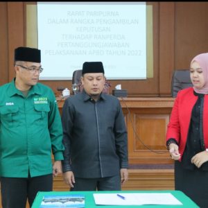 Perda Pertanggungjawaban APBD TA 2022 Disahkan DPRD Bersama Wako Rida Ananda