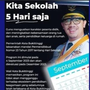 Pemko Bukittinggi Siap Laksanakan Program Sekolah 5 Hari