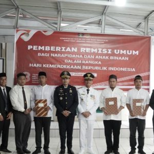 BUPATI LIMA PULUH KOTA SERAHKAN REMISI KEPADA 126 NARAPIDANA LPKA TANJUNG PATI DAN LAPAS SULIKI