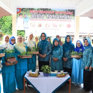 Pj. Ketua TP PKK Kota Payakumbuh Ny. Lasta Jasman Serahkan Bantuan Bibit Tanaman