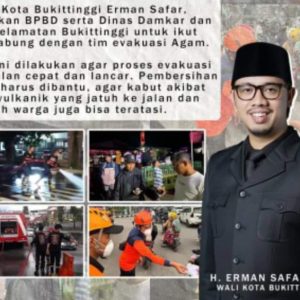 Wako Erman Safar Intruksikan BPBD dan Damkar Bersihkan Abu Vulkanik Erupsi Merapi
