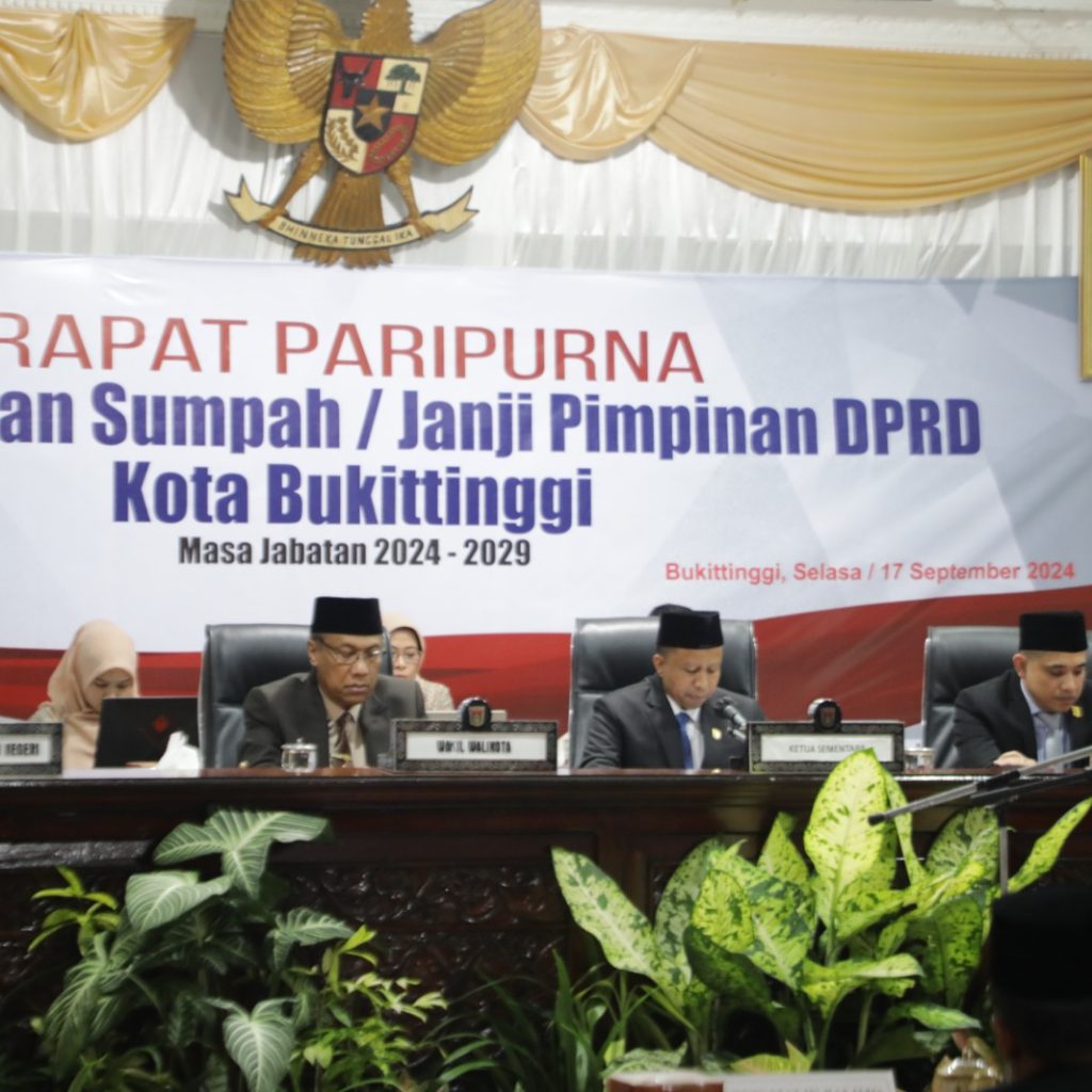 DPRD Bukittinggi Rapat Paripurna Tetapkan Pimpinan Terpilih