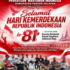 PWI Pesisir Selatan Ucapkan Selamat HUT ke-81 Kemerdekaan Republik Indonesia.