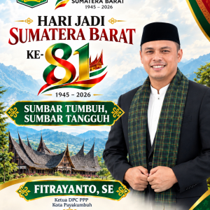 HUT ke-81 Sumatera Barat, Fitrayanto Dorong Semangat Kebersamaan dan Pembangunan Daerah.