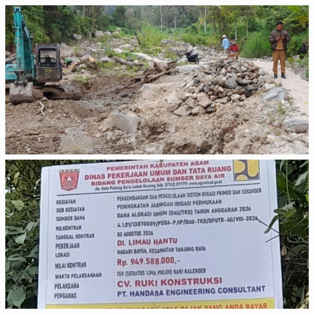 Pengembangan Irigasi di Limau Hantu, Jamin Ketersediaan Air bagi Petani Tanjung Raya
